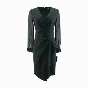 Tommy Hilfiger Black Asymmetrical Long Sleeve Sheath Dress – Size 8